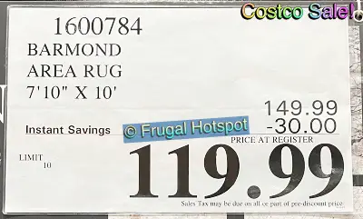 Barmond Area Rug 7 by 10 | Costco Sale Price | Item 1600784