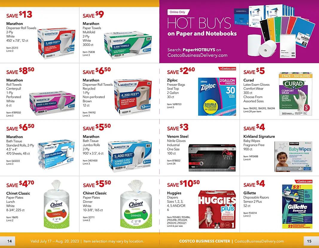 Costco Business Center Coupon Book JULY AUGUST 2023 | P 14 and 15