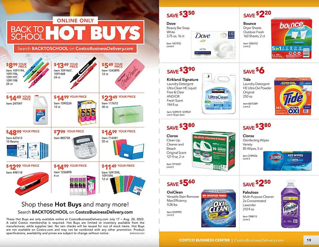 Costco Business Center Coupon Book JULY AUGUST 2023 | P 18 and 19