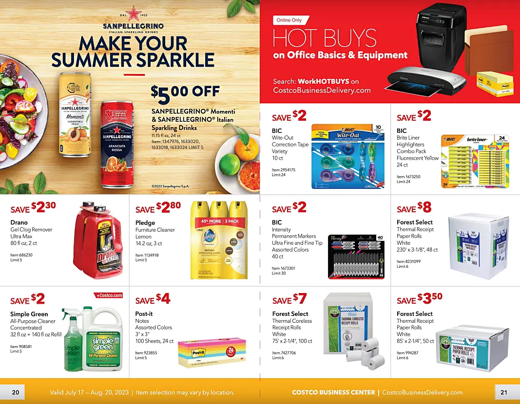Costco Business Center Coupon Book JULY AUGUST 2023 | P 20 and 21