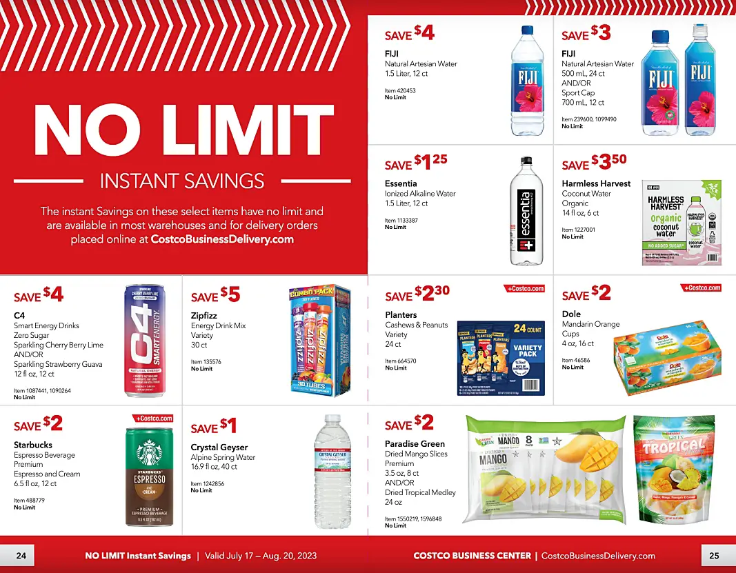 Costco Business Center Coupon Book JULY AUGUST 2023 | P 24 and 25