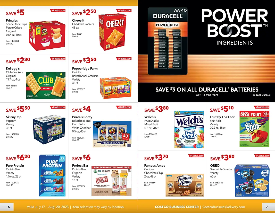 Costco Business Center Coupon Book JULY AUGUST 2023 | P 6 and 7