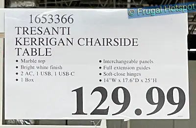 Tresanti Kerrigan Chairside Table | Costco Price | Item 1653366