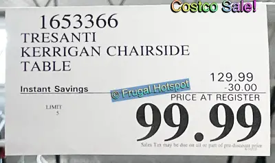 Tresanti Kerrigan Chairside Table | Costco Sale Price | Item 1653366
