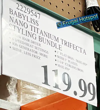 BaBylissPRO Nano Titanium Trifecta (Dryer, Flat Iron & Curling Iron) | Costco Price | Item 2229547