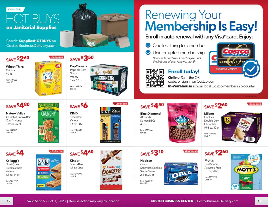 Costco Business Center Coupon Book SEPTEMBER 2023 | P 12 and 13