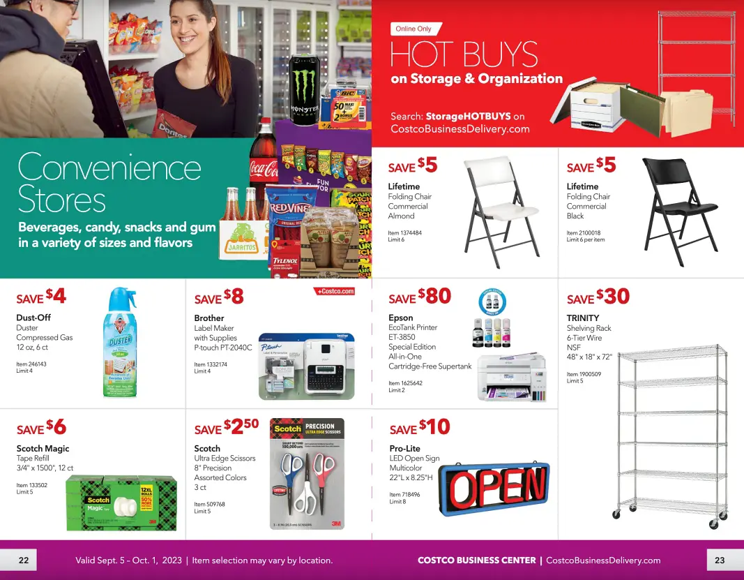 Costco Business Center Coupon Book SEPTEMBER 2023 | P 22 and 23