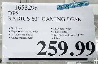 DPS Radius Gaming Desk | Costco Price | Item 1653298