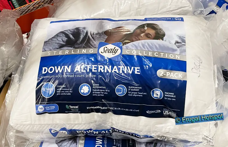Sealy Sterling Collection Down Alternative Pillow 2 Pack | Costco Item 4874102