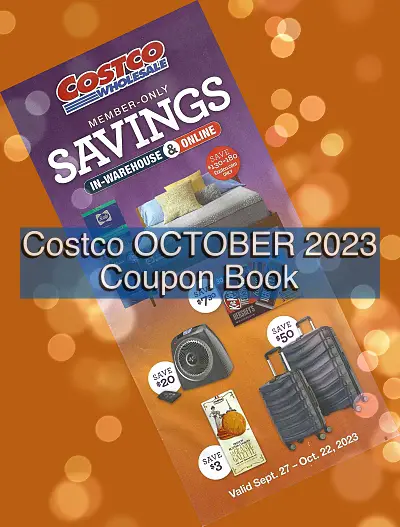 Costco October 2023 Coupon Book Cover with background