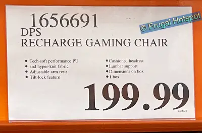 Costco Price | DPS Recharge Gaming Chair | Item 1656691