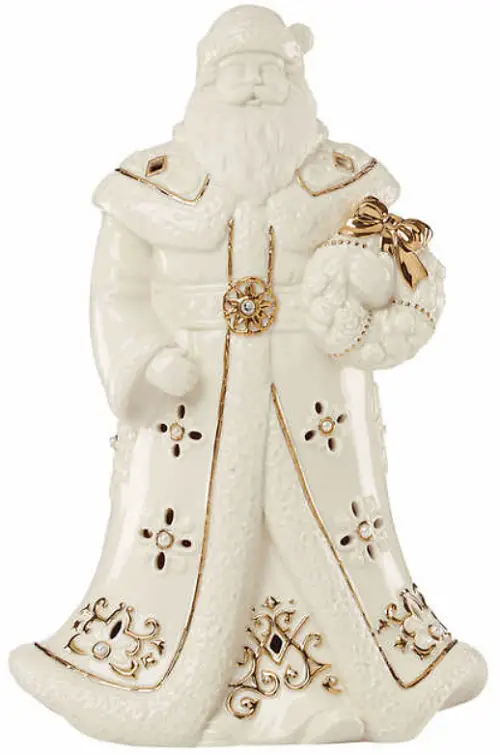 Santa | Lenox Holiday Florentine & Pearl Lit Figurine | Costco 1601282