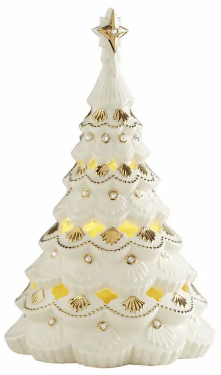 Tree | Lenox Holiday Florentine & Pearl Lit Figurine | Costco 1601282