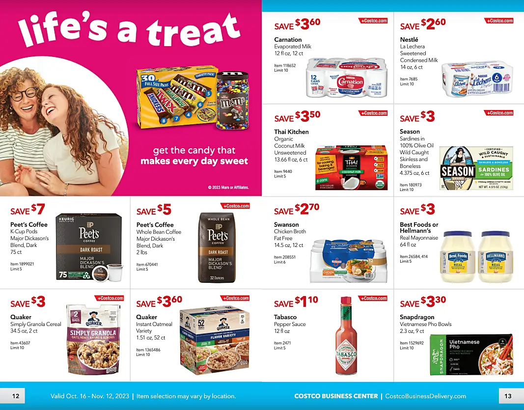 Costco Business Center Coupon Book OCTOBER NOVEMBER 2023 | P 12 and 13