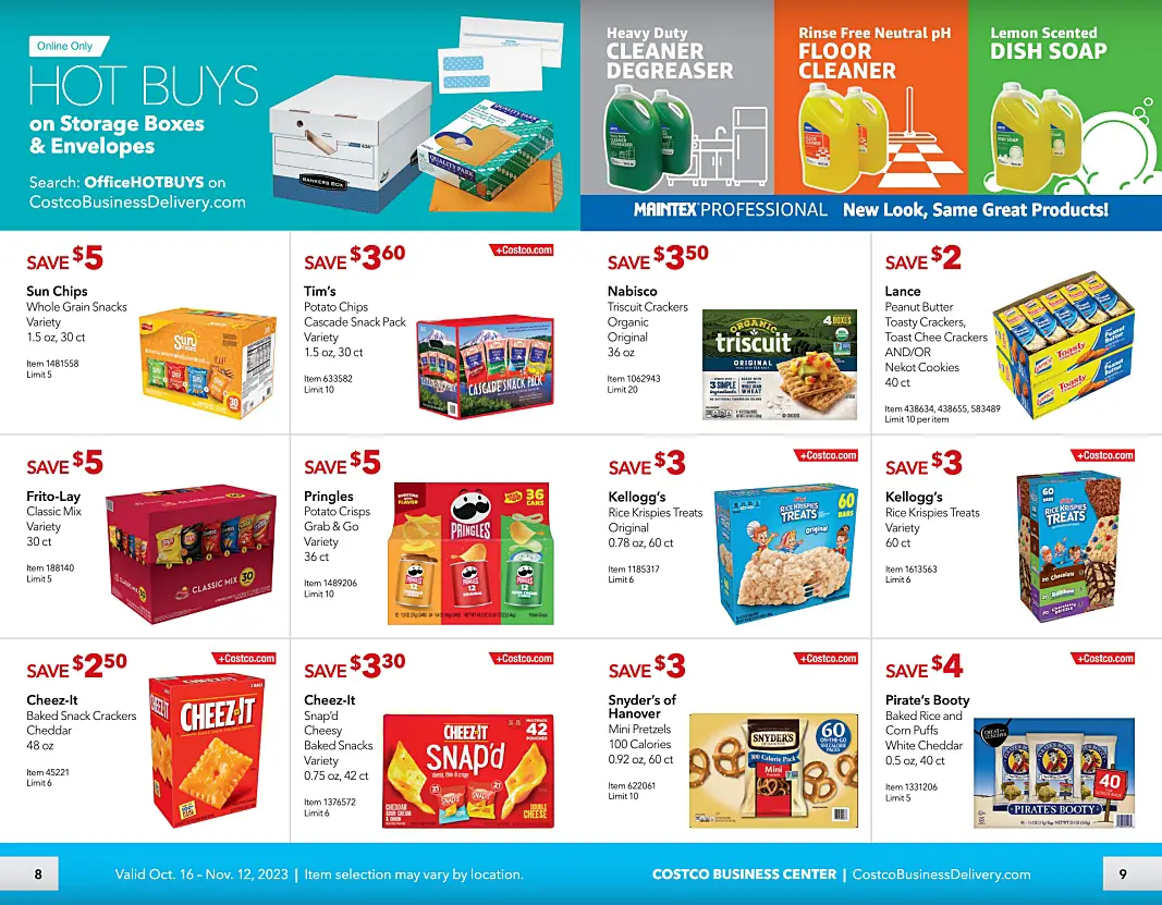 Costco Business Center Coupon Book OCTOBER NOVEMBER 2023 | P 8 and 9