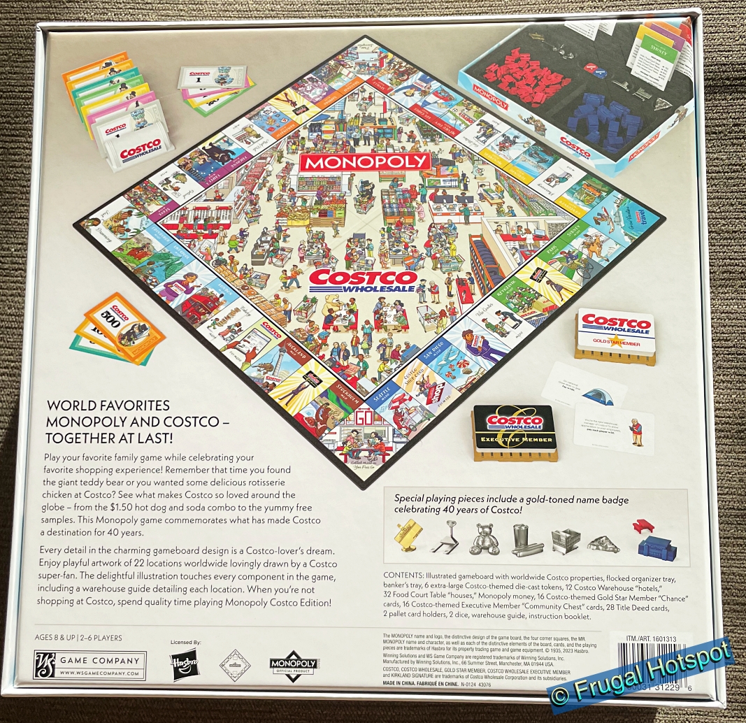 Costco Monopoly board game | back of box
