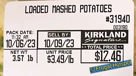 Price | Kirkland Signature Loaded Mashed Potatoes | Costco Deli | Item 31940