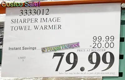 Sharper Image Luxury Towel Warmer | Costco Sale Price | Item 3333012