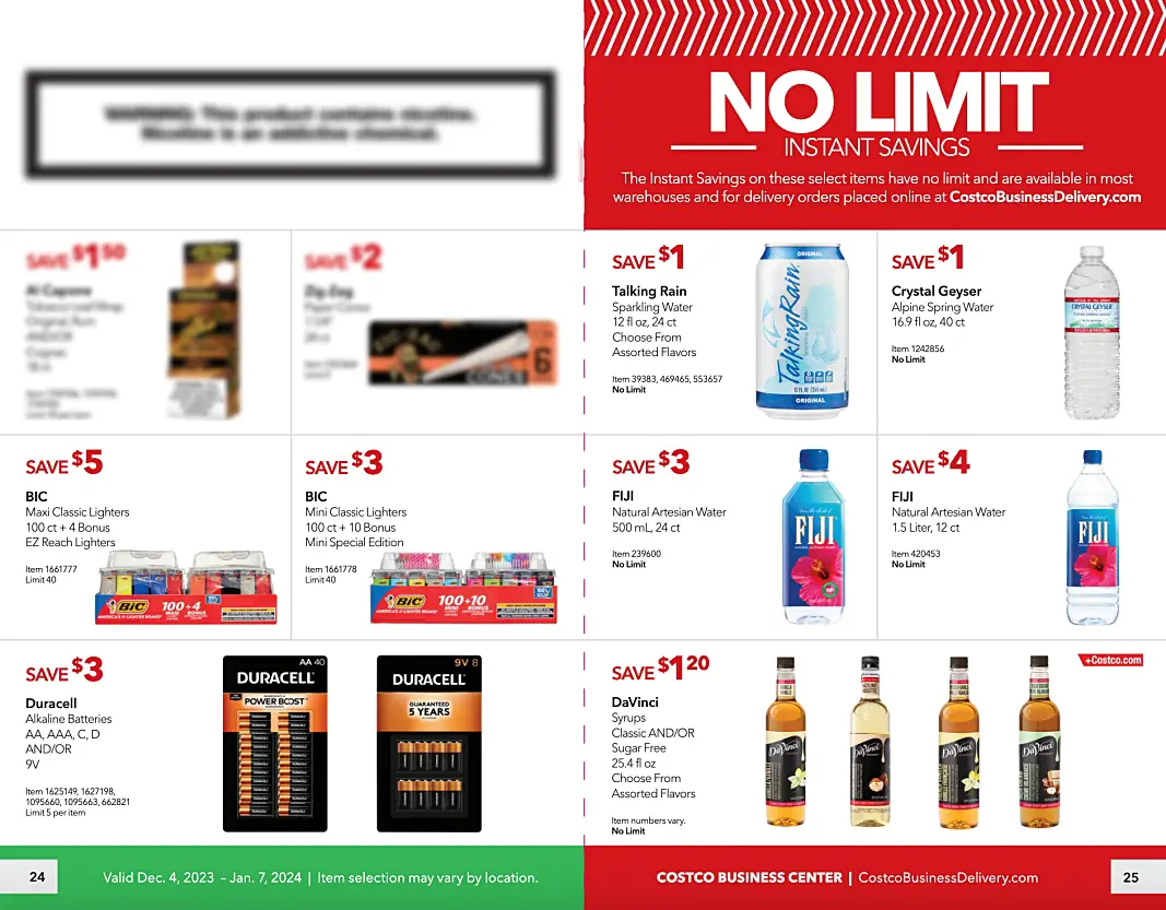 Costco Business Center Coupon Book DECEMBER 2023 and JANUARY 2024 | P 24 and 25