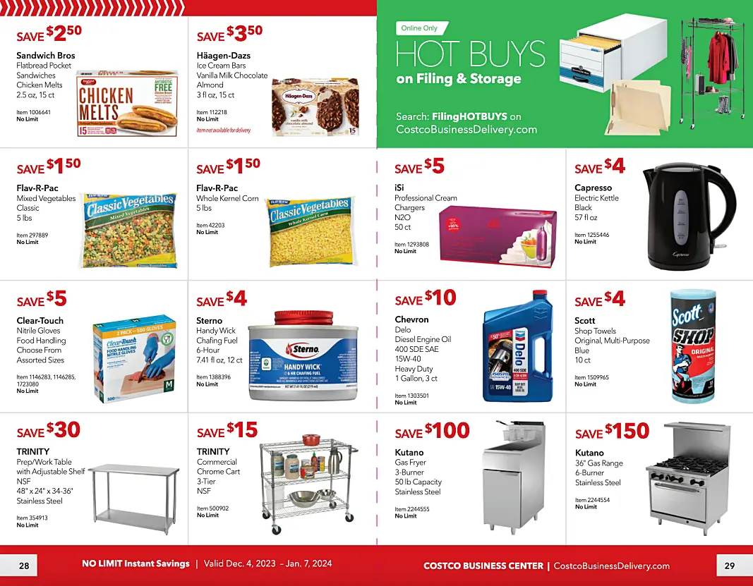 Costco Business Center Coupon Book DECEMBER 2023 and JANUARY 2024 | P 28 and 29
