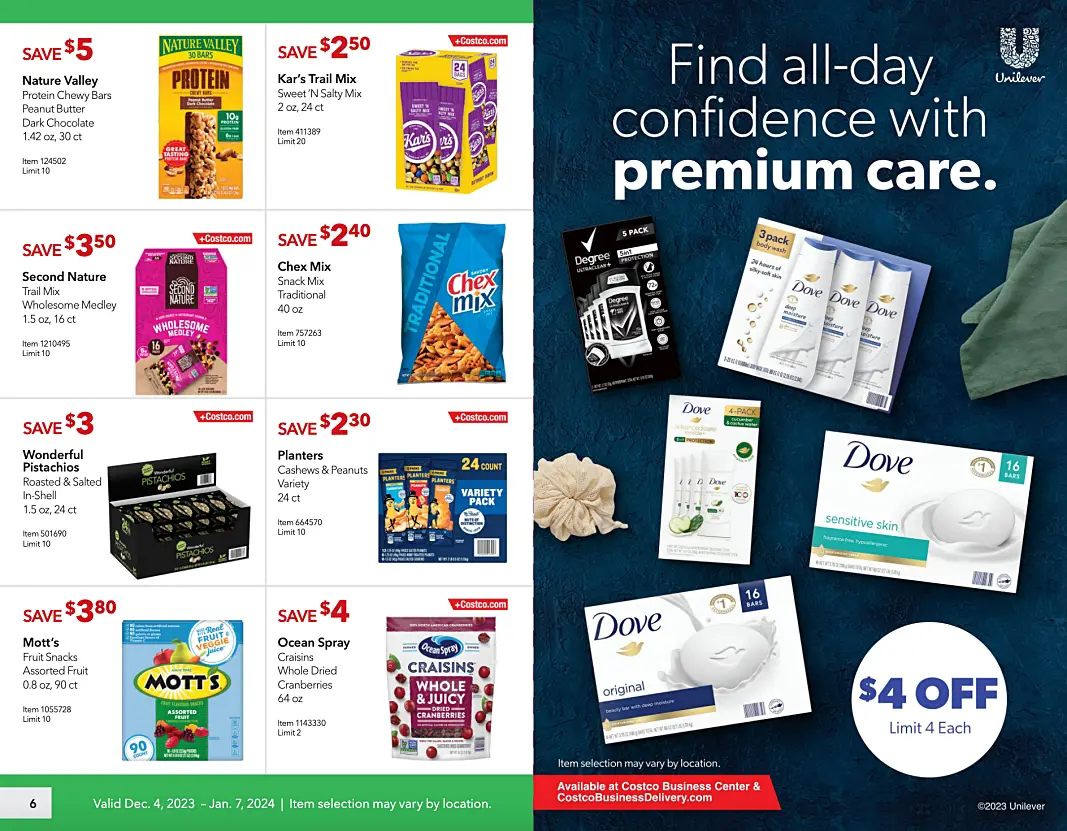 Costco Business Center Coupon Book DECEMBER 2023 and JANUARY 2024 | P 6 and 7