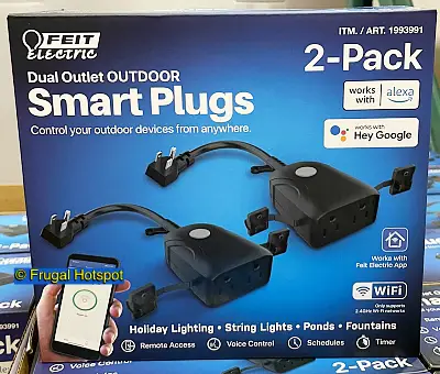 Feit Electric Dual outlet Outdoor Smart Plugs 2 ct | Costco Item 1993991
