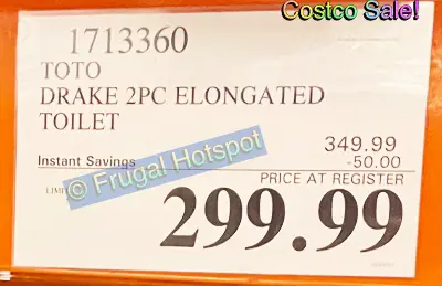 Toto Drake 2 Piece Elongated Toilet | Costco Sale Price | Item 1713360