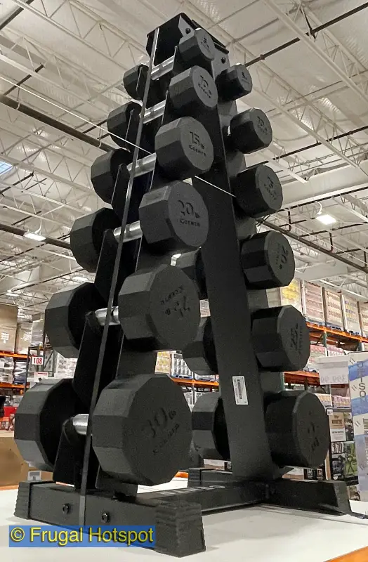 Centr 5 to 30 lb Dumbbell Weight Set with Rack | Costco Display | Item 1654571