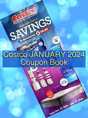 Costco Coupon Book JANUARY 2024 Cover with background