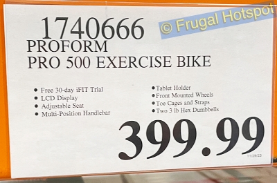 ProForm Pro Trainer 500 Exercise Bike | Costco Price | Item 1740666