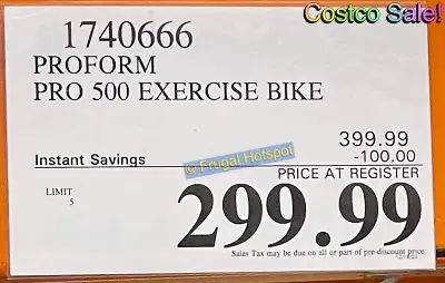 ProForm Pro Trainer 500 Exercise Bike | Costco Sale Price