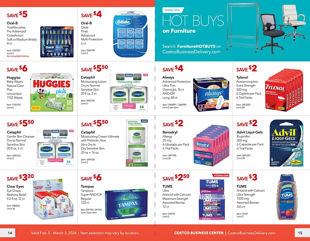 Costco Business Center Coupon Book FEBRUARY 2024 and MARCH 2024 | P 14 and 15