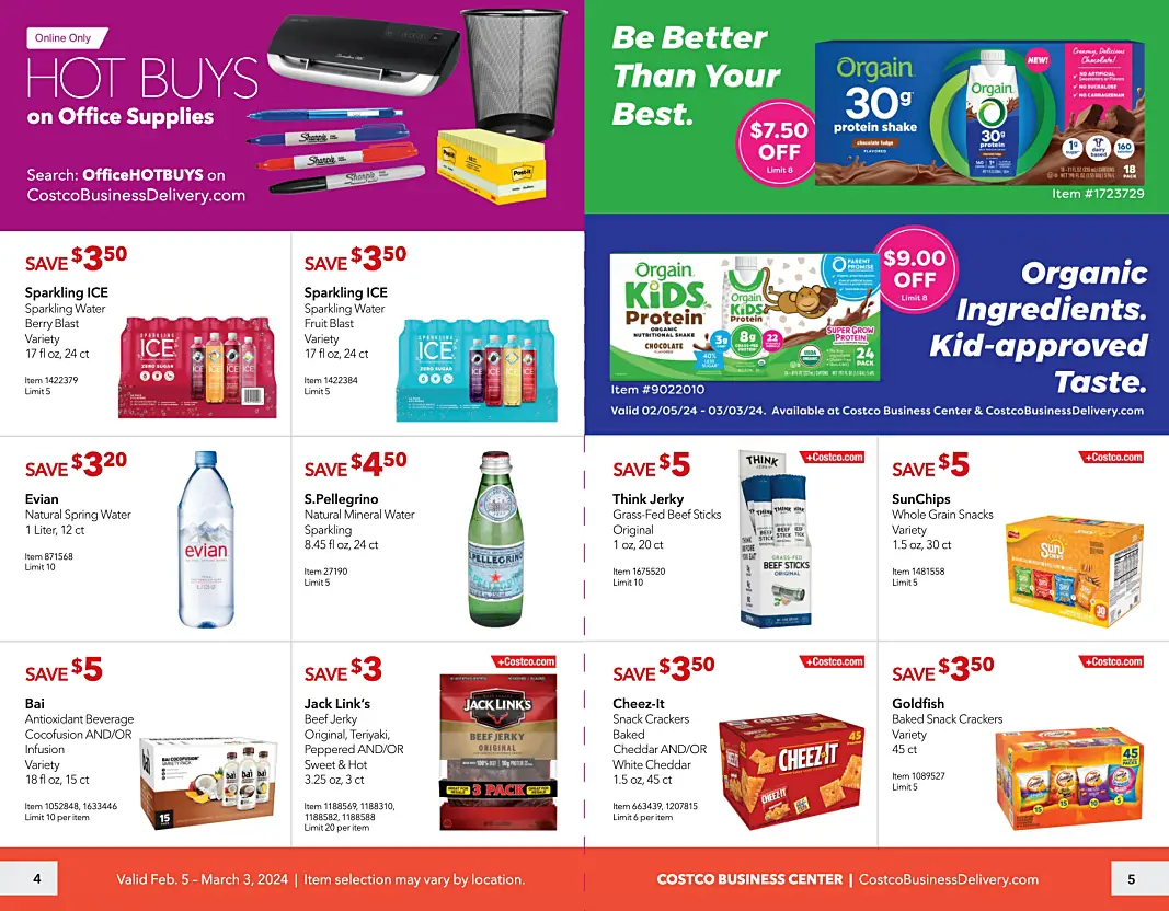 Costco Business Center Coupon Book FEBRUARY 2024 and MARCH 2024 | P 4 and 5