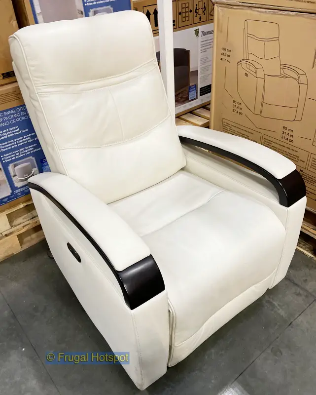 Gilman Creek Canmore Leather Power Recliner with Power Headrest | angled view | Costco Display | 1653385