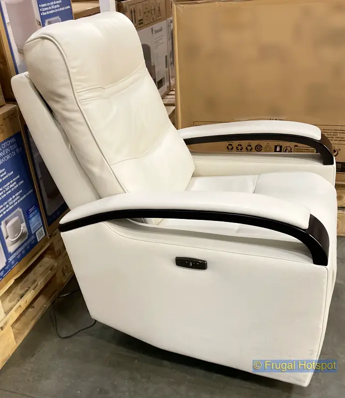 Gilman Creek Canmore Leather Power Recliner with Power Headrest | side view | Costco Display | 1653385