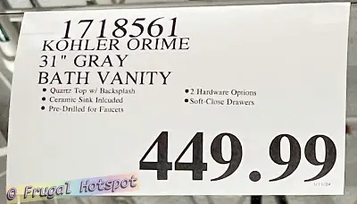 Kohler Orime Bath Vanity | Costco Price | Item 1718561