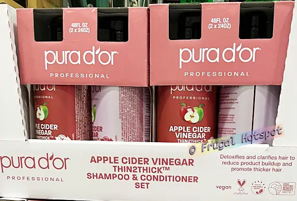 Pura D'Or Apple Cider Vinegar Shampoo and Conditioner | Costco Item 1474488