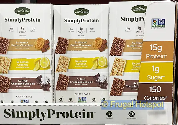 Simply Protein Plant Protein Crispy Bars | Peanut Butter Chocolate and Lemon Coconut and Dark Chocolate Sea Salt