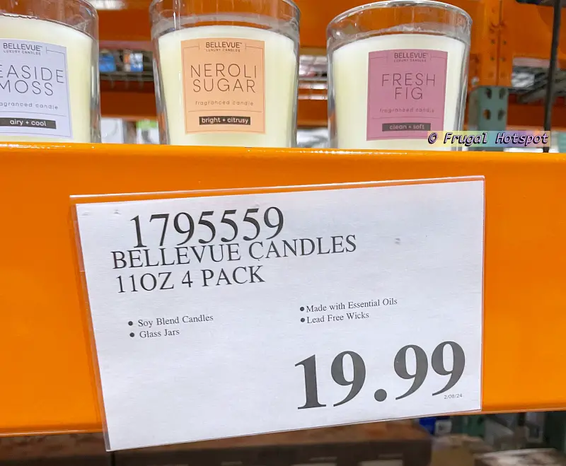 Costco Price | Bellevue Luxury Candles | Seaside Moss | Fresh Fig | Neroli Sugar | Aspen Juniper | Item 1795559