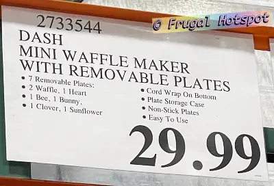 Dash Mini Waffle Maker with 7 Removable Plates | Costco Price | Item 2733544