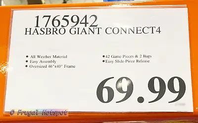 Hasbro Giant Connect4 Game | Costco Price | Item 1765942