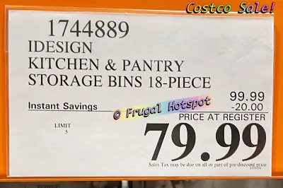 iDESIGN Kitchen and Pantry Storage Bins 18 Piece Set | Costco Sale Price | Item 1744889