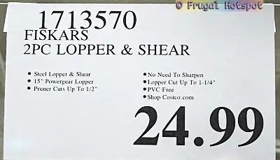 Fiskars 15 inch Lopper and Hand Pruner Set | Costco Price