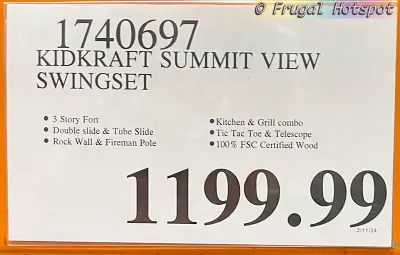KidKraft Summit View Swing Set | Costco 1740697