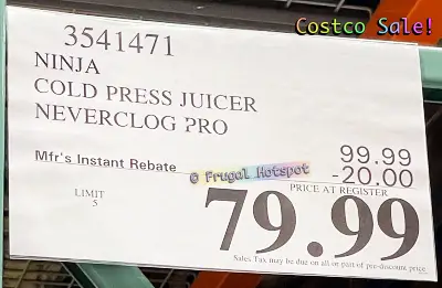 Ninja NeverClog Cold Press Juicer | Costco Sale Price