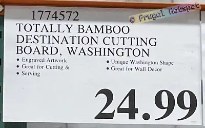 Totally Bamboo Destination Washington Cutting Board | Costco Price