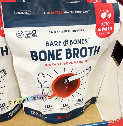 Bare Bones Beef Bone Broth Instant Beverage Mix Sticks | Grass Fed | Costco 1507682