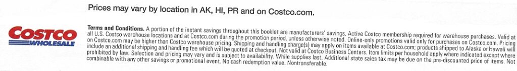 Costco Coupon Book Terms and Conditions