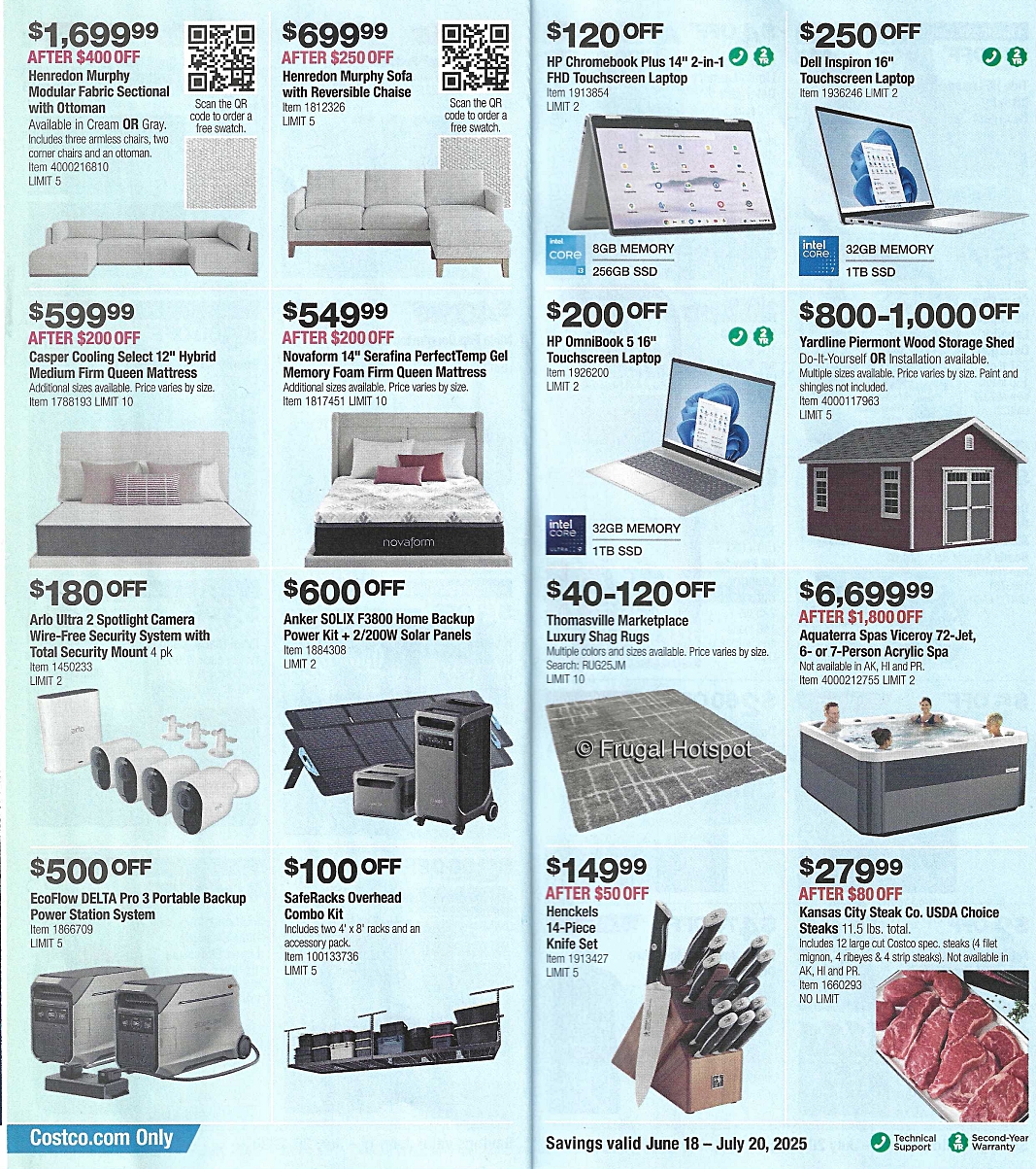 Costco Coupon Book JUNE JULY 2025 | Pg 12 and 13