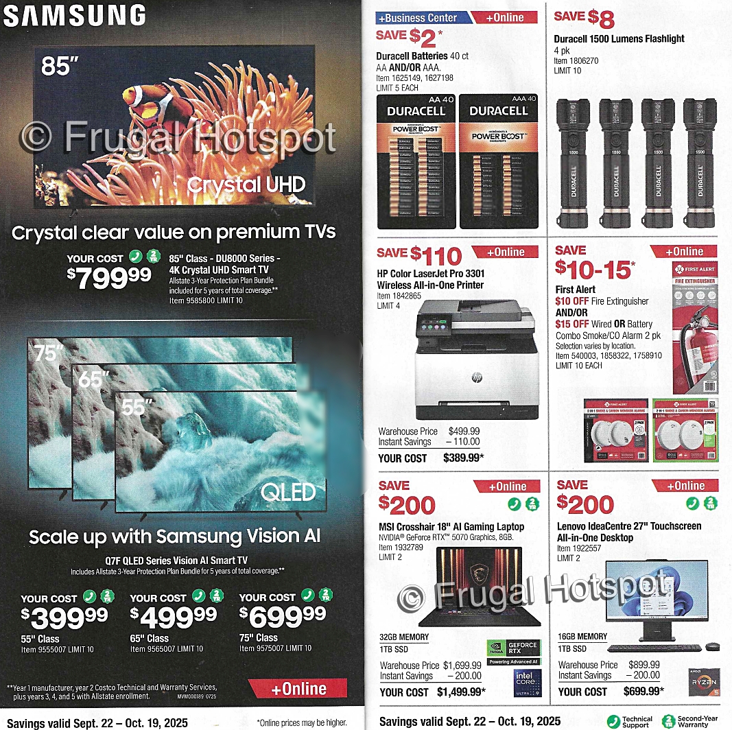 Costco Coupon Book OCTOBER 2025 P 8 and 9